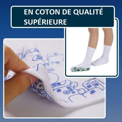 chaussettes avec les points de reflexologie plantaire